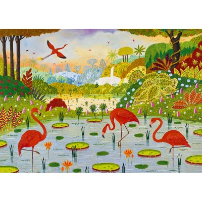 Puzzle - Pieces & Peace - 1000 pieces - Caribbean Flamingos 