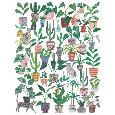 Puzzle - Pieces & Peace - 500 pieces - Cats and Plants