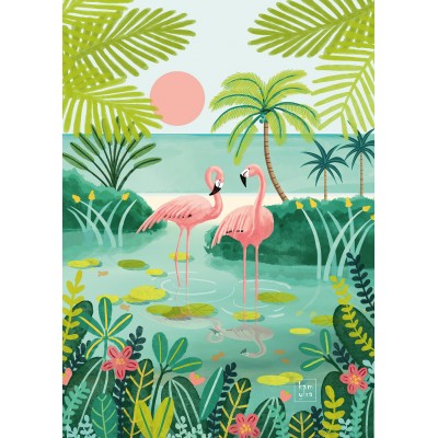 Puzzle - Pieces & Peace - 500 pieces - Flamingo