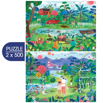 Puzzle - Pieces & Peace - 500 pieces - 2 Puzzles - Ode au Printemps