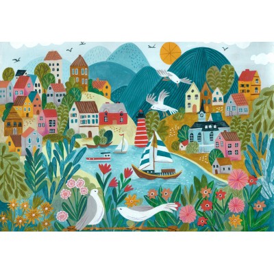 Puzzle - Pieces & Peace - 1000 pieces - Coastal Village