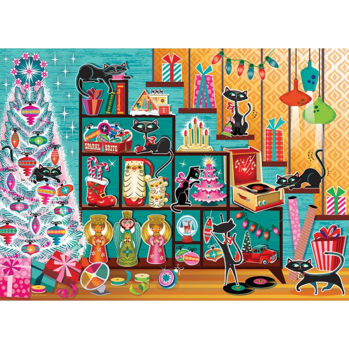 Puzzle Cobble-Hill-40272 Christmas Cats