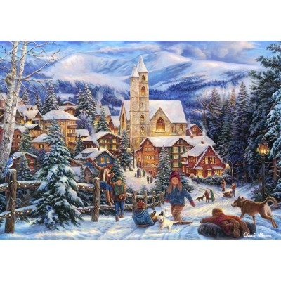 Puzzle  Grafika-F-30086 Chuck Pinson - Sledding To Town