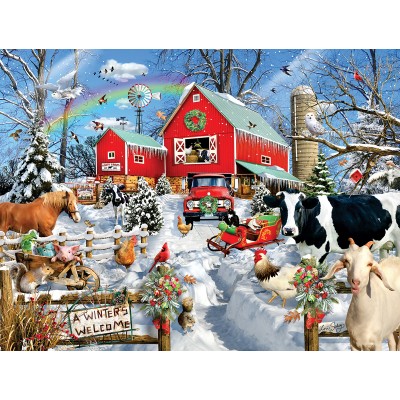 Puzzle  Sunsout-35235 Pièces XXL - Grange d'Hiver