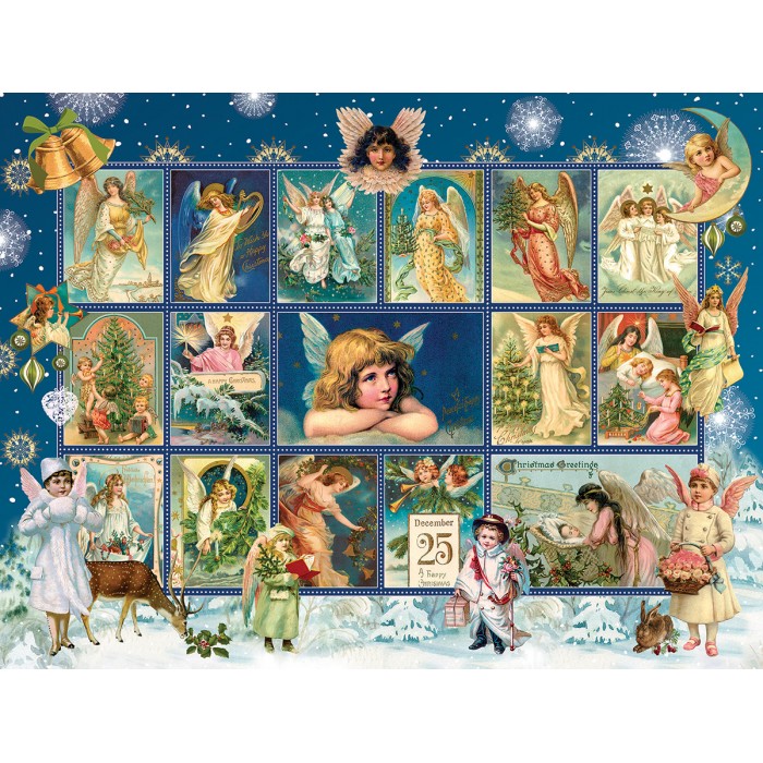 Puzzle Sunsout-55966 Pièces XXL - Anges de Neige de Noël
